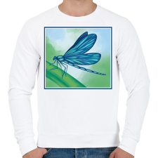 PRINTFASHION Szitakötő - Férfi pulóver - Fehér férfi pulóver, kardigán