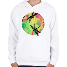 PRINTFASHION szitakötők - Gyerek kapucnis pulóver - Fehér gyerek pulóver, kardigán