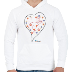 PRINTFASHION Sziv1 - Férfi kapucnis pulóver - Fehér