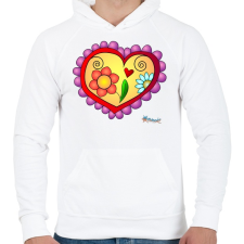 PRINTFASHION Sziv5 - Férfi kapucnis pulóver - Fehér férfi pulóver, kardigán