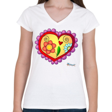 PRINTFASHION Sziv5 - Női V-nyakú póló - Fehér női póló