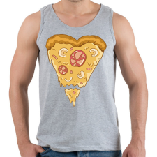 PRINTFASHION Szív alakú pizza - Férfi atléta - Sport szürke atléta, trikó