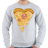 PRINTFASHION Szív alakú pizza - Férfi pulóver - Sport szürke
