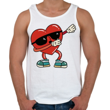 PRINTFASHION Szív dab - Férfi atléta - Fehér atléta, trikó