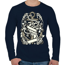 PRINTFASHION Szív és Horgony - Férfi hosszú ujjú póló - Sötétkék férfi póló