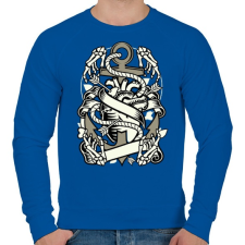 PRINTFASHION Szív és Horgony - Férfi pulóver - Királykék férfi pulóver, kardigán