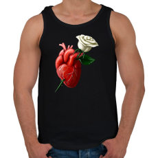 PRINTFASHION Szív fehér rózsával - Férfi atléta - Fekete