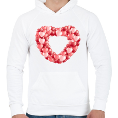 PRINTFASHION Szív - Férfi kapucnis pulóver - Fehér