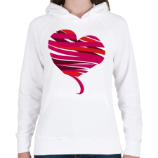 PRINTFASHION Szív szalag - Női kapucnis pulóver - Fehér női pulóver, kardigán