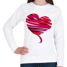 PRINTFASHION Szív szalag - Női pulóver - Fehér