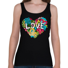 PRINTFASHION Szív virágokkal - Női atléta - Fekete