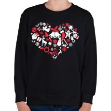 PRINTFASHION Szív Xmas - Gyerek pulóver - Fekete