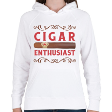 PRINTFASHION Szivar rajongó - Kubai szivar - Női kapucnis pulóver - Fehér