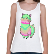 PRINTFASHION Szivárvány alpaca - Női atléta - Fehér női trikó