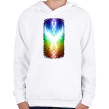PRINTFASHION Szivárvány Híd - Gyerek kapucnis pulóver - Fehér gyerek pulóver, kardigán