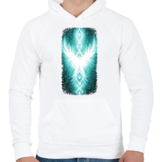 PRINTFASHION Szivárvány Híd - világoskék - Férfi kapucnis pulóver - Fehér