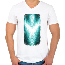 PRINTFASHION Szivárvány Híd - világoskék - Férfi V-nyakú póló - Fehér férfi póló