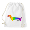 PRINTFASHION Szivárvány testű tacskó - Sportzsák, Tornazsák - Fehér