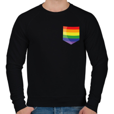 PRINTFASHION Szivárvány zseb - Férfi pulóver - Fekete