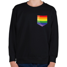 PRINTFASHION Szivárvány zseb - Gyerek pulóver - Fekete gyerek pulóver, kardigán