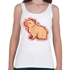 PRINTFASHION Szívecskés Capybara - Női atléta - Fehér női trikó