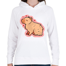 PRINTFASHION Szívecskés Capybara - Női kapucnis pulóver - Fehér