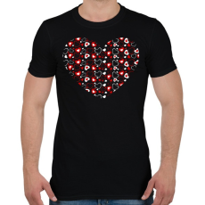 PRINTFASHION Szívek - Férfi póló - Fekete