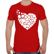 PRINTFASHION Szívek - Férfi póló - Piros férfi póló