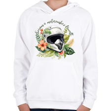 PRINTFASHION Szívem a motoromhoz láncolt - Gyerek kapucnis pulóver - Fehér gyerek pulóver, kardigán