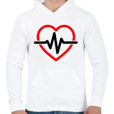 PRINTFASHION Szívgörbe - Férfi kapucnis pulóver - Fehér