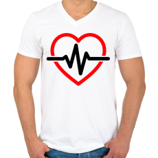 PRINTFASHION Szívgörbe - Férfi V-nyakú póló - Fehér