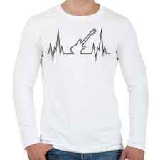 PRINTFASHION Szívritmus gitár - Férfi hosszú ujjú póló - Fehér férfi póló