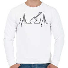PRINTFASHION Szívritmus gitár - Férfi pulóver - Fehér