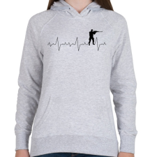 PRINTFASHION Szívverés PUBG CSGO - Női kapucnis pulóver - Sport szürke női pulóver, kardigán