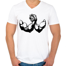 PRINTFASHION Szkander - Férfi V-nyakú póló - Fehér férfi póló