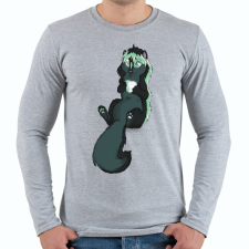 PRINTFASHION Szkunk kristályszívvel - Férfi hosszú ujjú póló - Sport szürke férfi póló