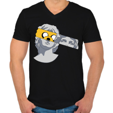 PRINTFASHION Szobor jake - Férfi V-nyakú póló - Fekete férfi póló