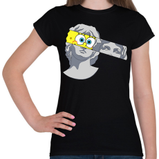 PRINTFASHION Szobor spongyabob - Női póló - Fekete