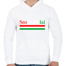 PRINTFASHION SzoBosslai - Férfi kapucnis pulóver - Fehér férfi pulóver, kardigán