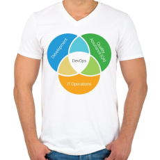 PRINTFASHION Szoftver fejlesztő - Férfi V-nyakú póló - Fehér