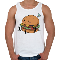 PRINTFASHION Szomorú hamburger - Férfi atléta - Fehér