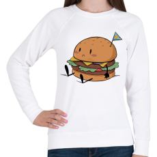 PRINTFASHION Szomorú hamburger - Női pulóver - Fehér