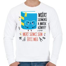 PRINTFASHION Szomorú matek könyv - Férfi pulóver - Fehér