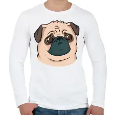 PRINTFASHION Szomorú mopsz - Férfi hosszú ujjú póló - Fehér férfi póló