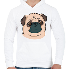 PRINTFASHION Szomorú mopsz - Férfi kapucnis pulóver - Fehér