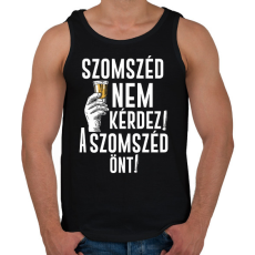 PRINTFASHION Szomszéd nem kérdez szomszéd önt - Férfi atléta - Fekete