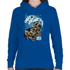 PRINTFASHION Szörfmánia - Női kapucnis pulóver - Királykék
