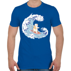 PRINTFASHION Szörfös cica - Férfi póló - Királykék