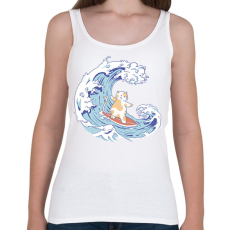 PRINTFASHION Szörfös cica - Női atléta - Fehér