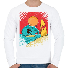 PRINTFASHION Szörfös - Férfi pulóver - Fehér
